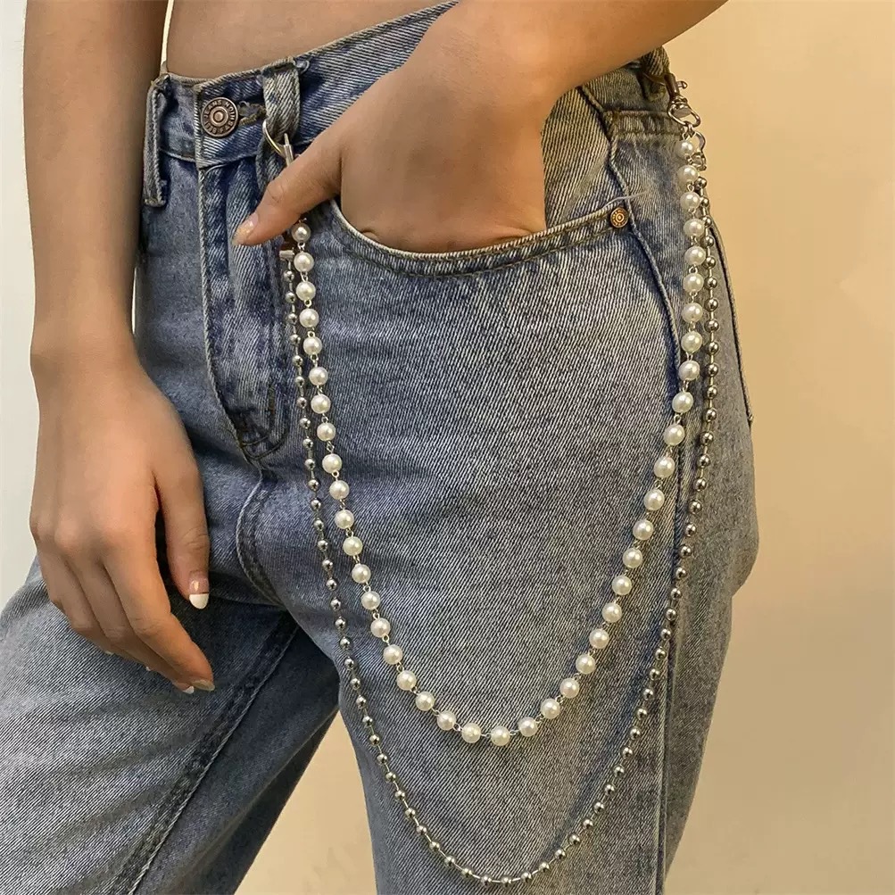 Pearl Belt For Women Cool Ins Pants Hanging Personality Jeans Skirt Accessories Stylish Men Hot Girl Waist Chain_voghion.com