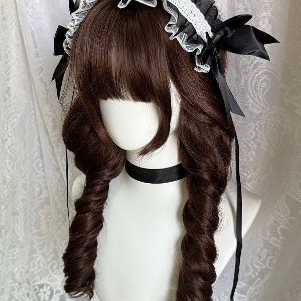 Kawaii Nana Girl's Water Mother Roman Curl Lolita helhuvud peruk - sött långt lockigt hår