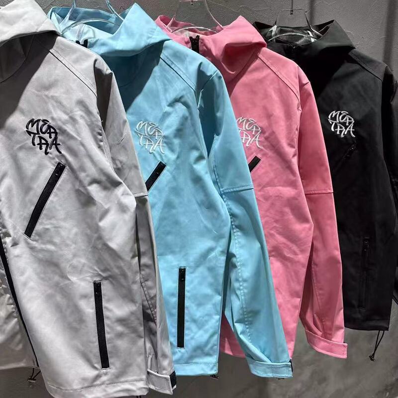 European and American Trendy Brand Cross-Border Mertra Waterproof Jacket Black Water-Soluble Zipper Jacket Jacket Windbreaker