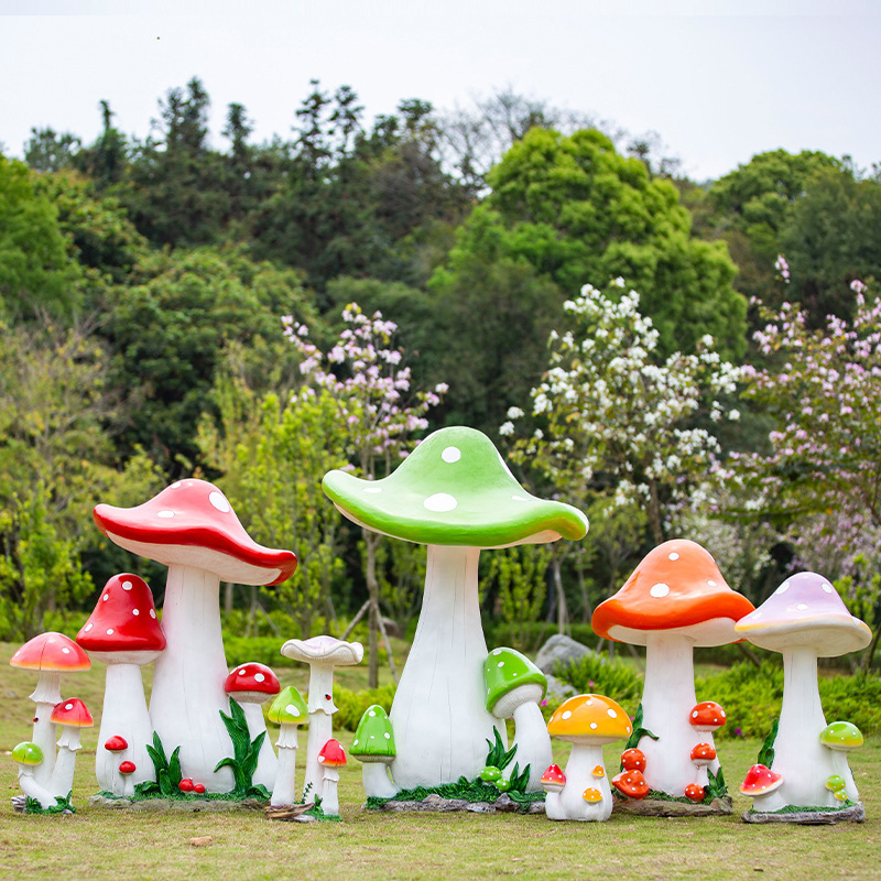 Outdoor simulation mushroom fiberglass sculpture kindergarten community garden landscape park floor plant decoration ornaments