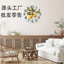 跨境爆款简约水果时钟 工艺时尚圆形挂钟钟表来图挂钟礼品批发钟