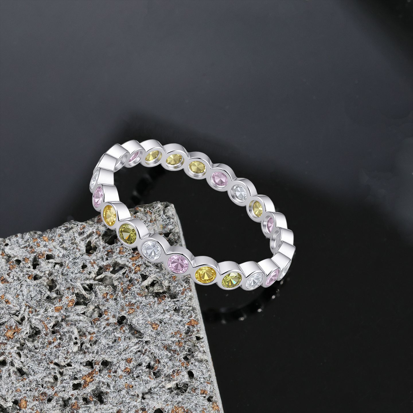 Trendy Candy Color Wave Pattern Macaron Colorful Rings for Layered Wear Accessories