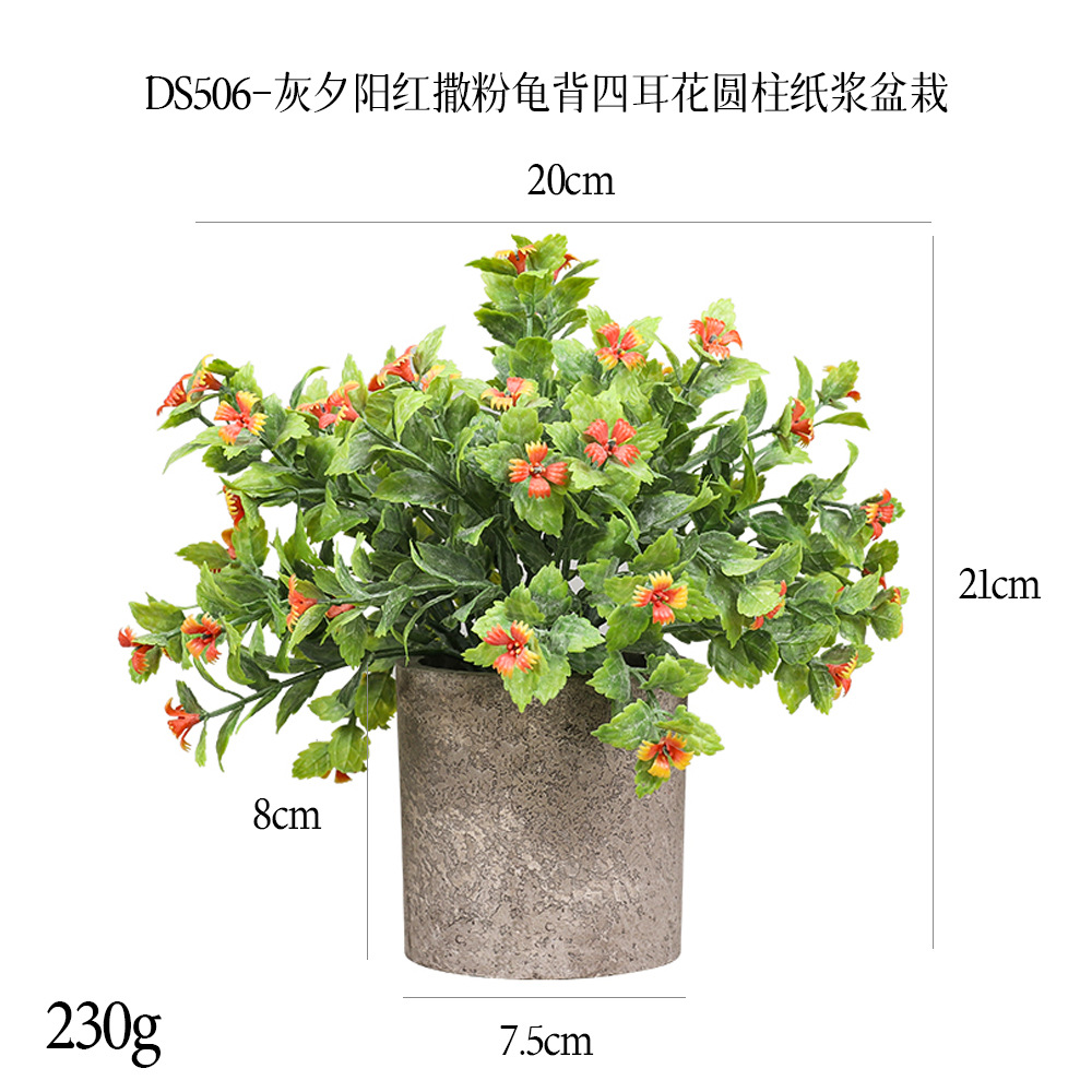 Más de 240 combinaciones populares de macetas con plantas verdes artificiales, decoraciones para el hogar, flores artificiales, bonsáis cilíndricos de pulpa de papel.