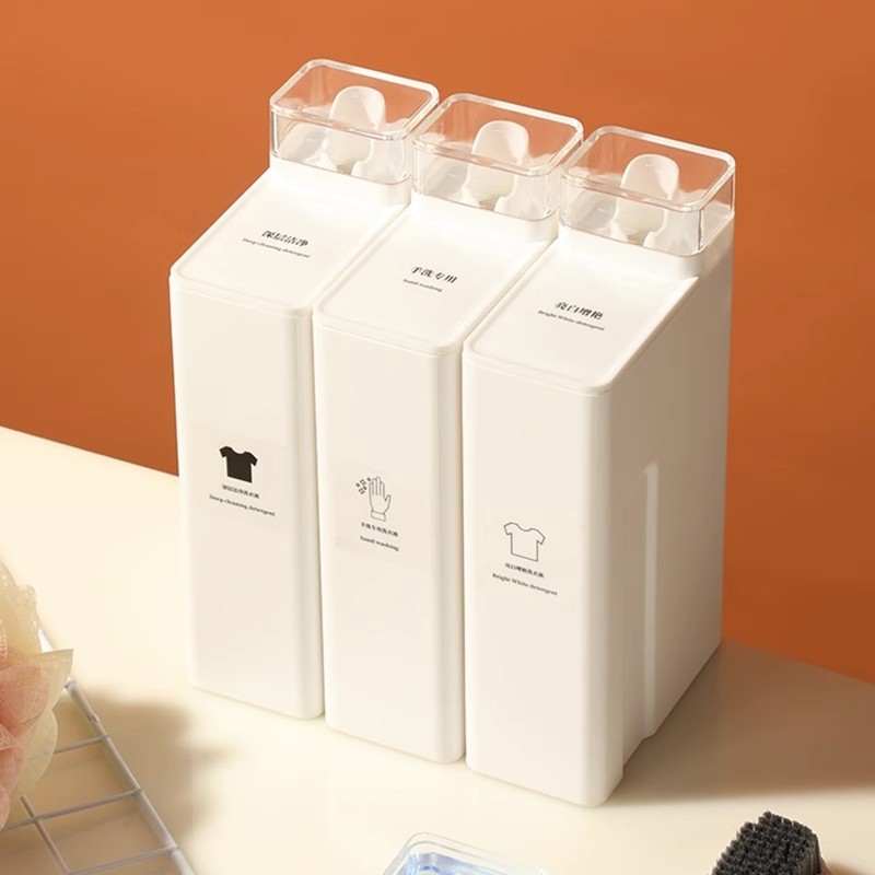 Large Capacity Laundry Detergent Refill Bottle with Vacuum Seal, Shower Shampoo and Bath Gel Refill Pouch, Travel Flip Top Bottle