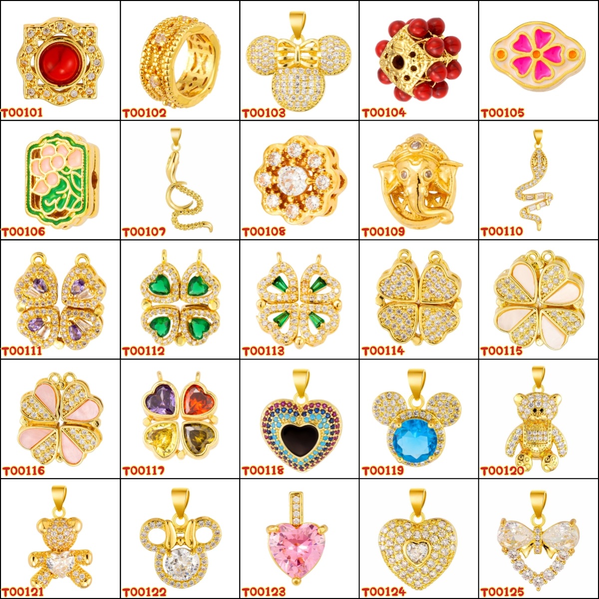 Fashionable copper universal pendant with zircon