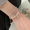 Cute fashionable bamboo pendant, universal silver bracelet, jewelry, Korean style, orchid, flowered, silver 925 sample