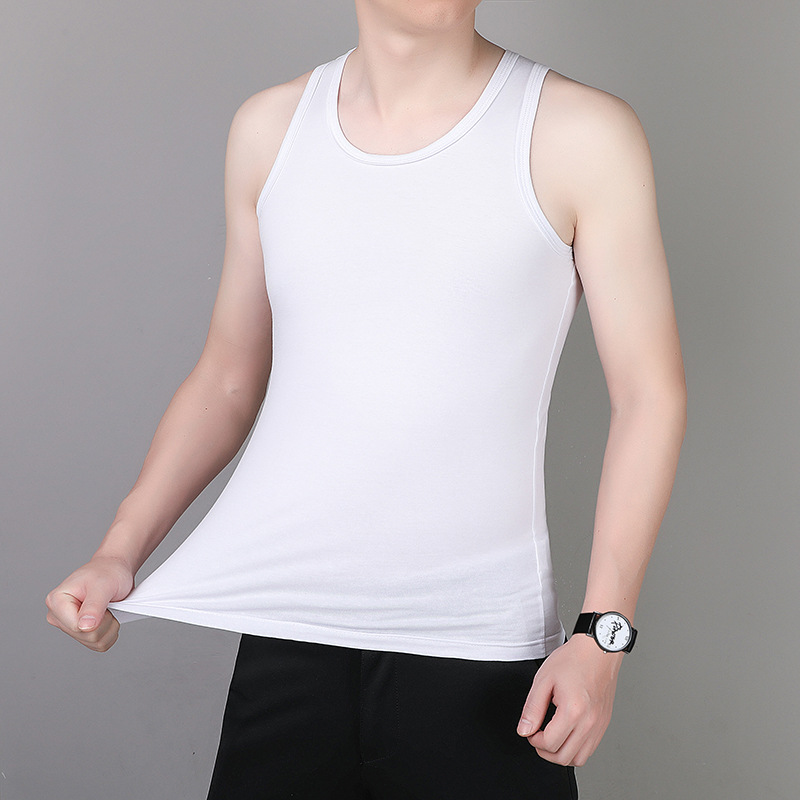 背心男夏季奥代尔40支冰丝棉T恤男士新款高品质吊带背心打底衫批