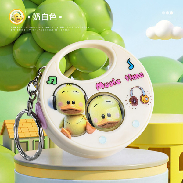 새로운 도착 어린이 재미있는 음악 리듬 게임 장난감 미니 악기 전자 게임 기계 Schoolbag 열쇠 펜던트
