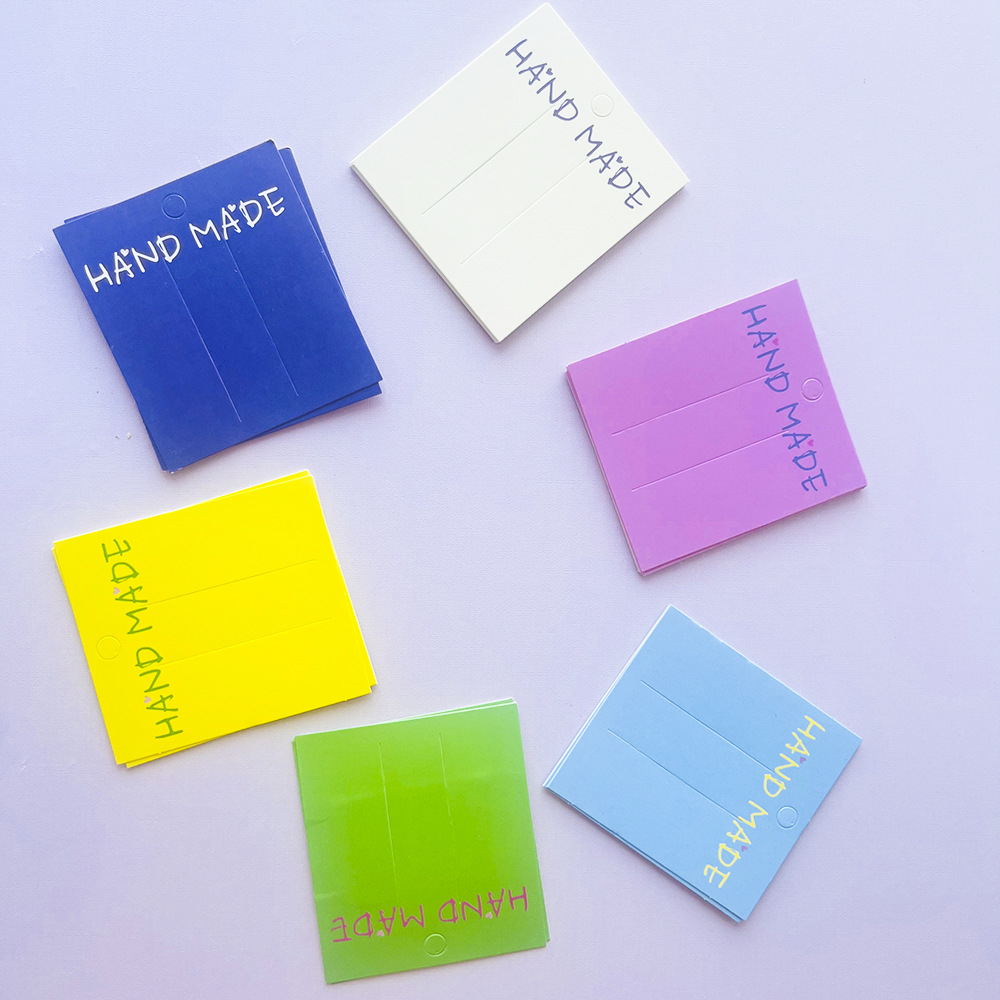 彩色2卡位发夹卡纸硬纸DIY发饰头绳发圈对折卡片包装饰品发饰卡纸