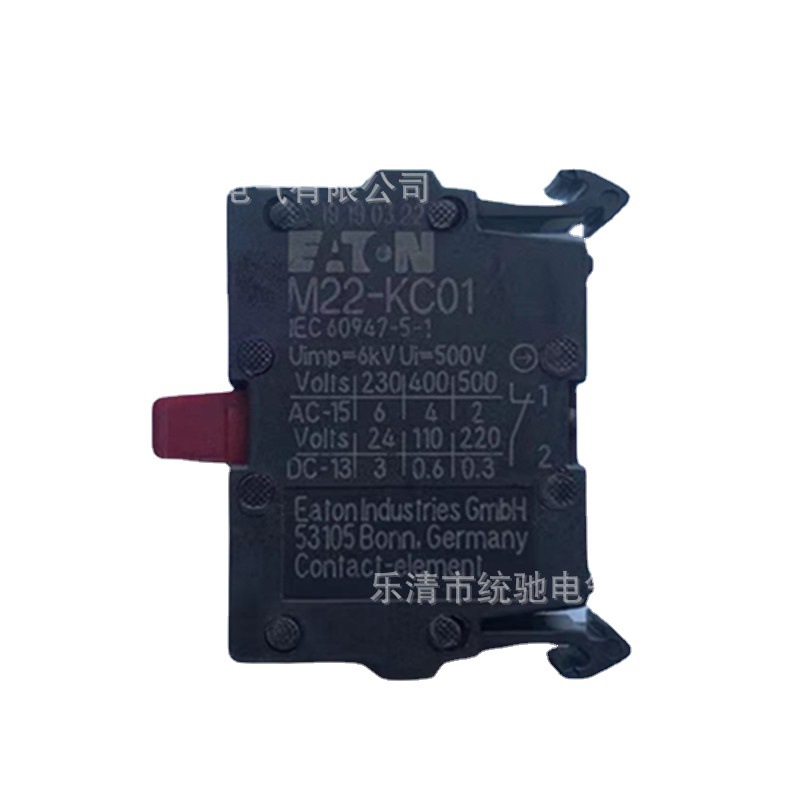 EATON伊顿穆勒 按钮和指示灯M22-KC01/10触点模块1NC螺丝后部安装