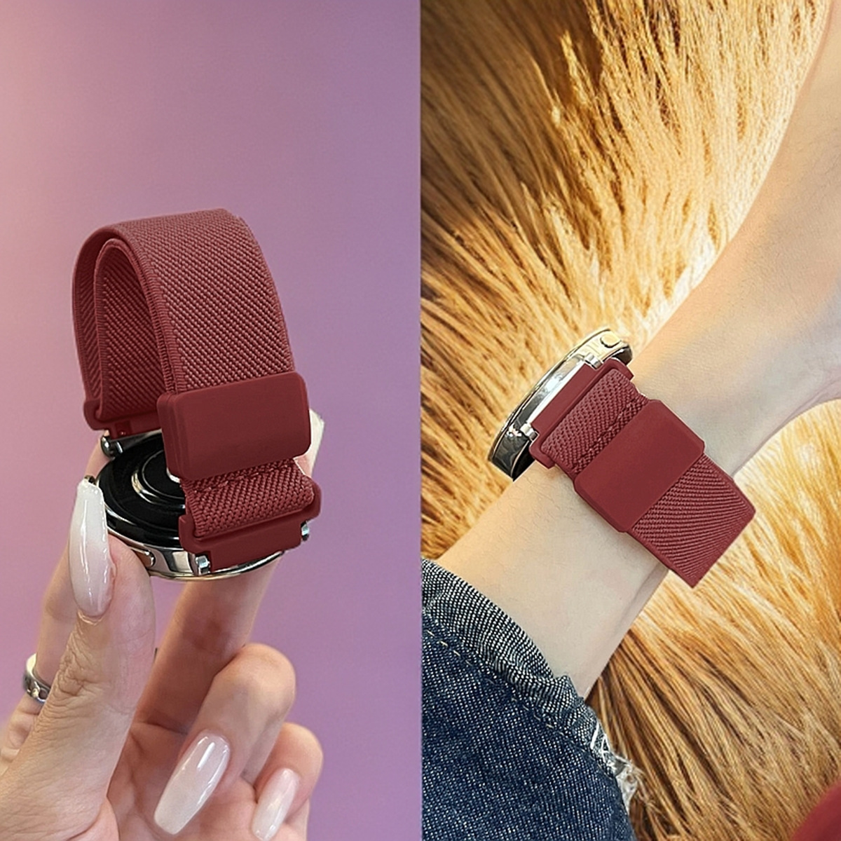 For Samsung watch7/Huawei GT5/fitbit/applewatch magnetic strap elastic strap magnetic