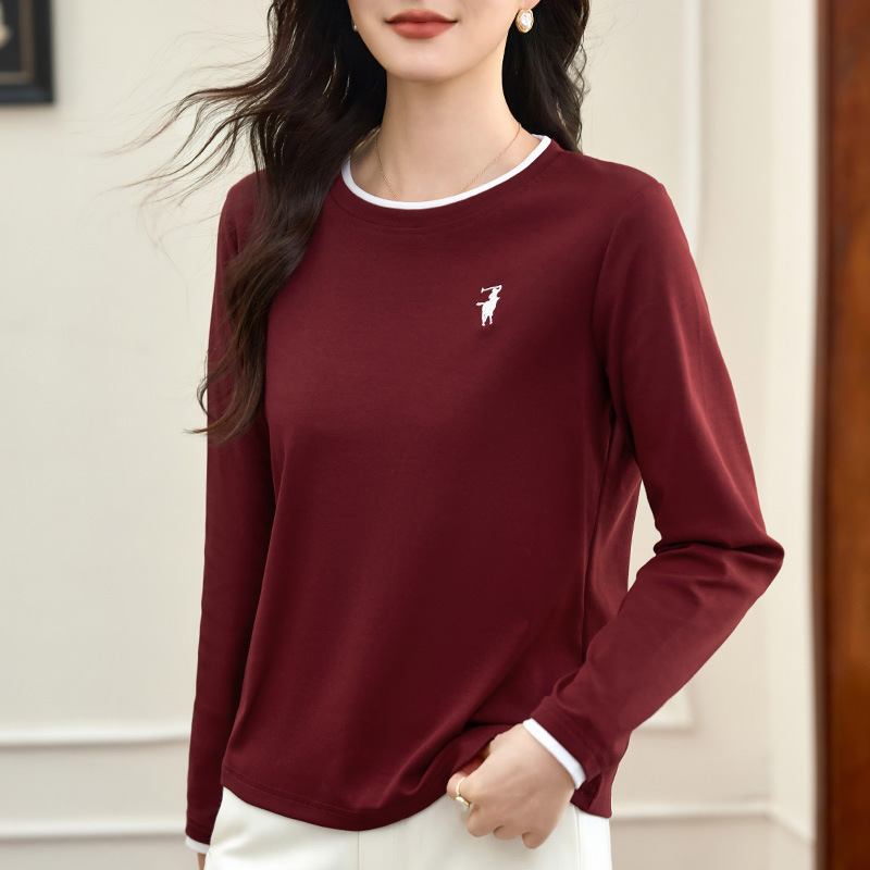 Versatile Long-Sleeve Women's Base Shirt for Spring and Autumn, Can Be Worn as an Outer Layer, 2025 New Trendy Women's Top