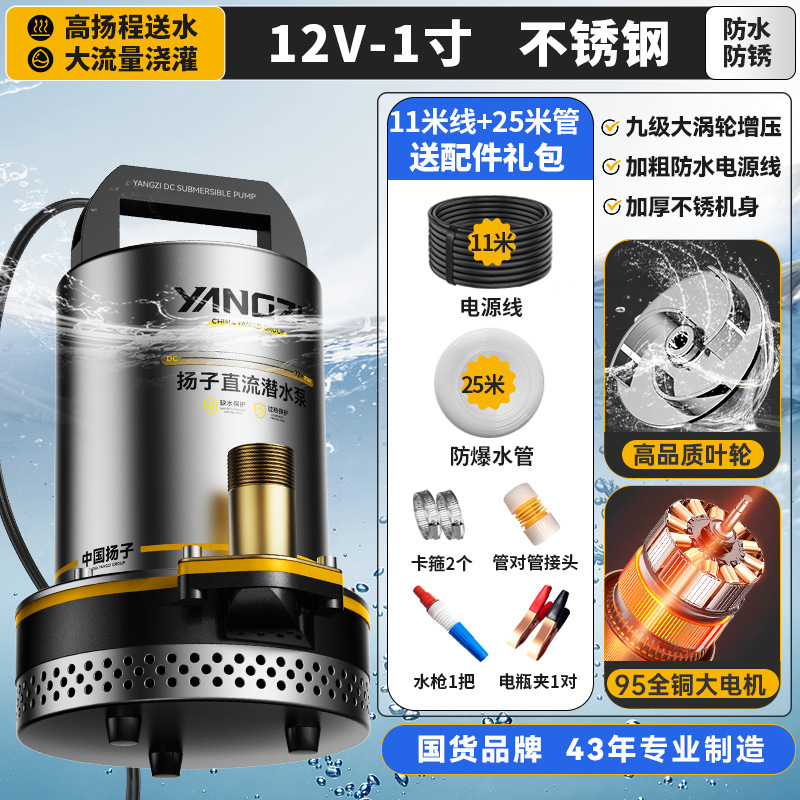 揚子 DC 水中ポンプ 12V48V72V バッテリー電気自動車水ポンプ家庭用農業灌漑ハイパワーウォーターポンプ|undefined
