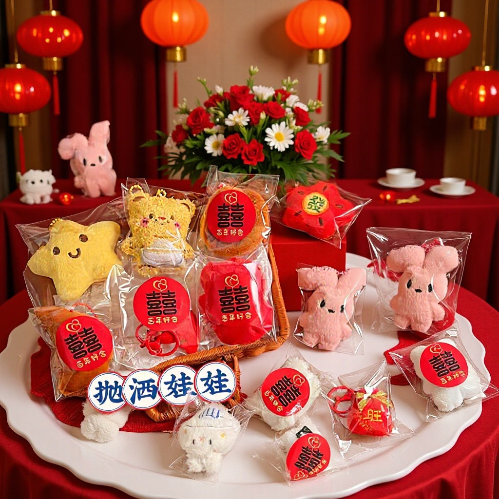 开业活动婚礼抛洒小礼品娃娃毛绒挂件钥匙扣可爱公仔婚庆小礼物