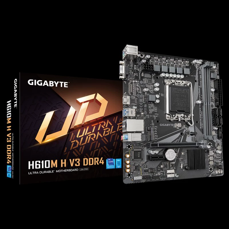 Материнская плата Gigabyte H610M H V3 DDR4 подходит для процессора 12/13 поколения Core 12400F/13400F