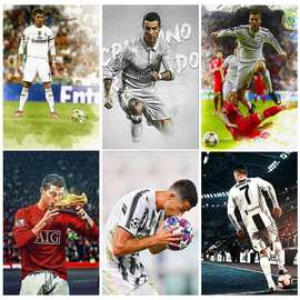 CR7 Ronaldo球星c罗海报批发跨境Temu速卖通TIKTOK亚马逊帆布画芯