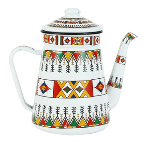 Enamel coffee pot, fine water flask, enamel coffee hand-pour pot, butter pot, crane's mouth pot, cold water bottle, wine vinegar pot