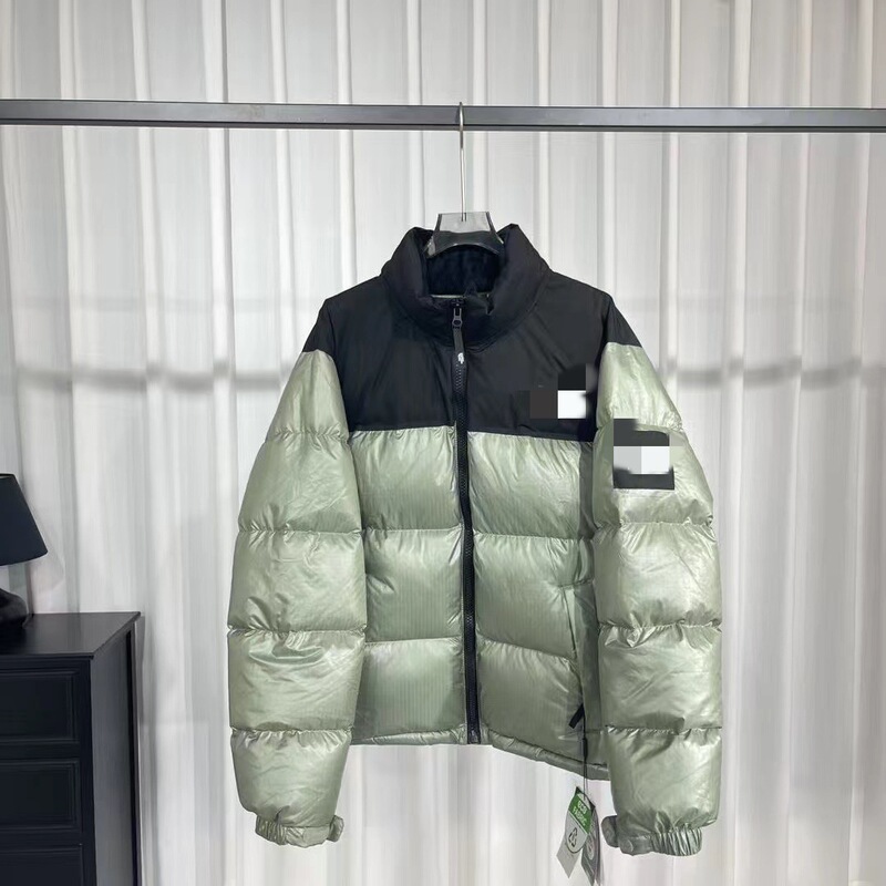 Unisex North Face 1996 down jacket, windproof and waterproof, TNF large grid, 800 fill power, stand-up collar, white goose down, couple's style puffer jacket