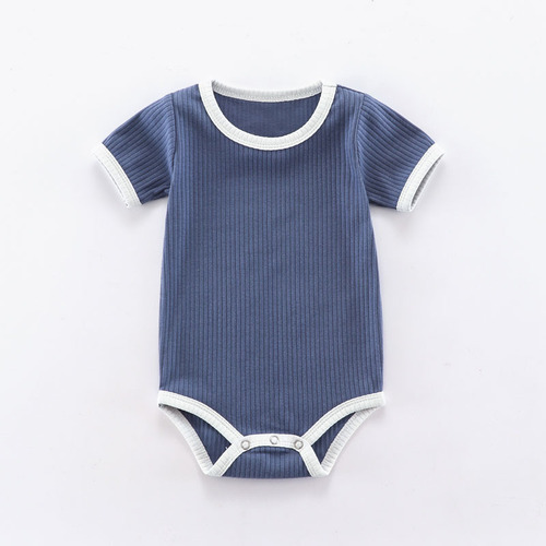 Baby spring and summer crawling clothes, baby wraps, ribbed baby jumpsuits, triangle harems, newborn crawling clothes