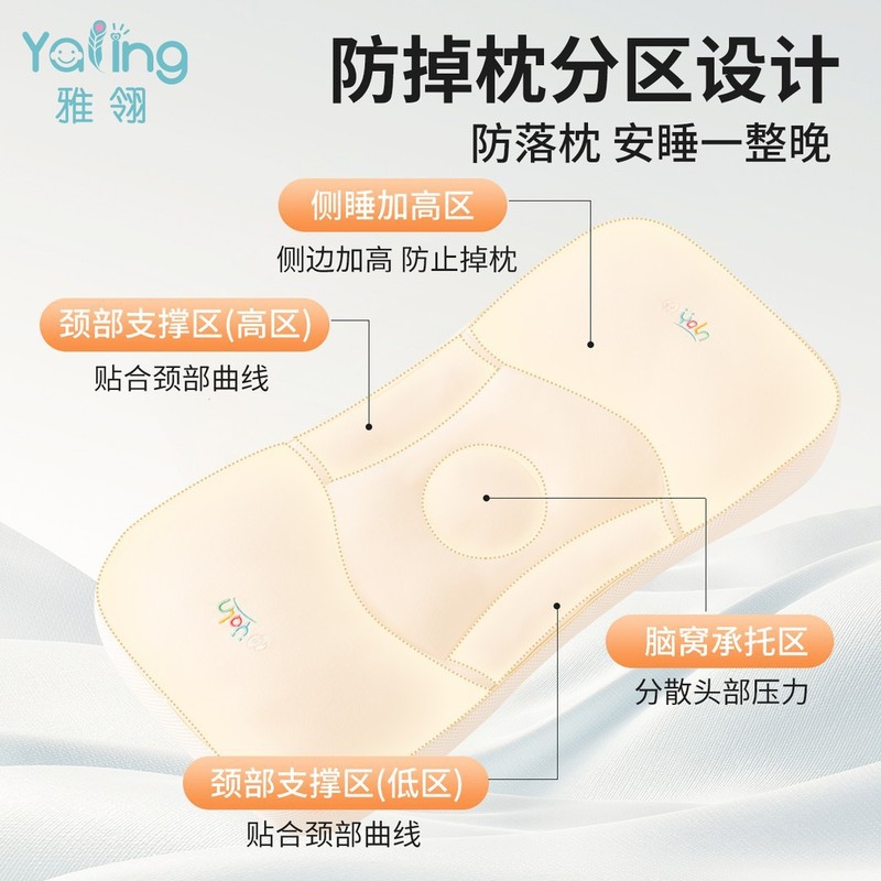 【-分区枕】雅翎宝宝护颈枕透气可水洗婴儿6月12岁儿童分区枕|undefined