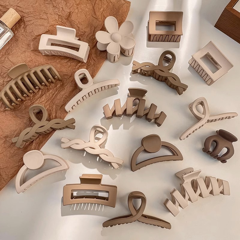 Horquilla de acrílico de las mujeres cuchara trasera updo clip de pelo grande celebridad de Internet elegante tiburón clip tocado simple horquilla