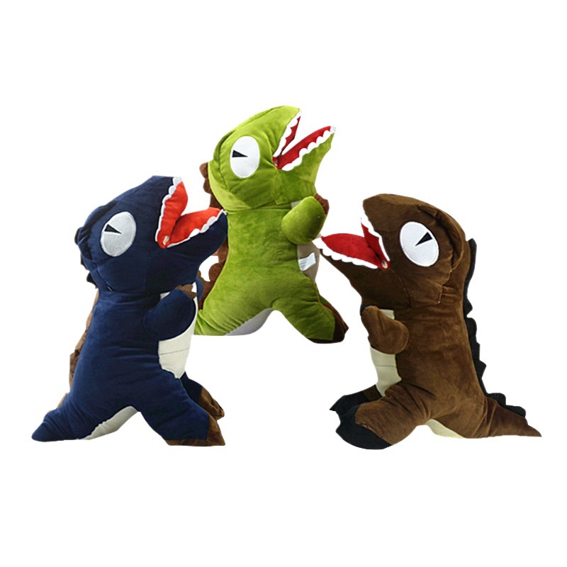 Mano más caliente almohada simulación dinosaurio marioneta siesta almohada felpa juguete multifunción enchufe mano cubierta muñeca marioneta al por mayor