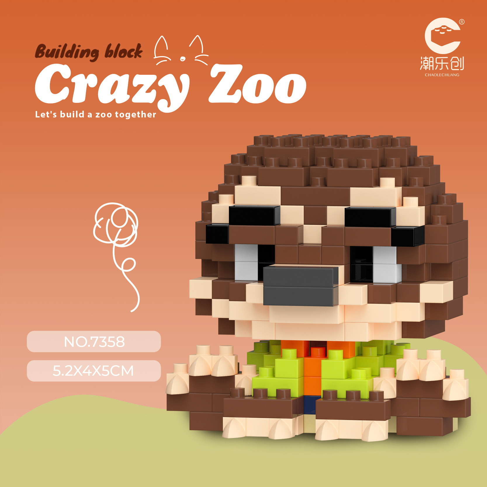 Chao Lechuang Animal City muñecas de dibujos animados, zorro rojo, jugo, juguetes infantiles compatibles, bloques altos hechos a mano, caja ciega