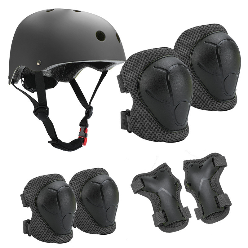 Conjunto negro de siete piezas (incluido el casco)