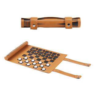 Backgammon Chess Two-In-One Chess Board Double-Sided Leather Fabric Portable Outdoor Travel Chess Board