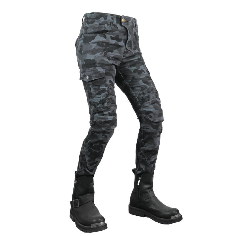 VOLERO Pantalones vaqueros de la motocicleta de carreras de motos de las mujeres pantalones de montar camuflaje estiramiento pantalones anti-caída equipo de protección estándar