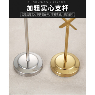 Stainless steel table number plate meal rack hotel table card menu clip number clip wedding sign seat card