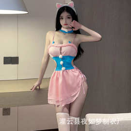 夜如梦情趣内衣性感可爱软萌女仆装软妹家居床上免脱制服套装2630