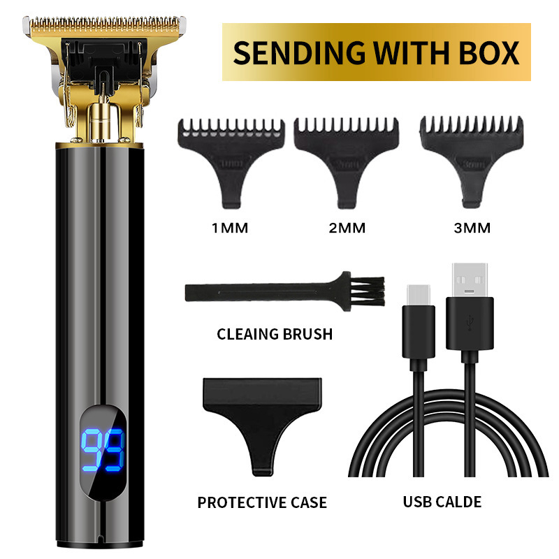 T9 Buda cabeza eléctrica Clipper empuje blanco gradiente aceite cabeza empuje tijeras cabeza profesional peluquería tallado Clipper grabado pelo Clipper