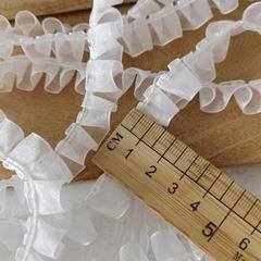 5-meter-long, 1.5-centimeter-wide white snow chiffon belt with dense pleats, mini doll clothing skirt hem phone case floral edge accessory