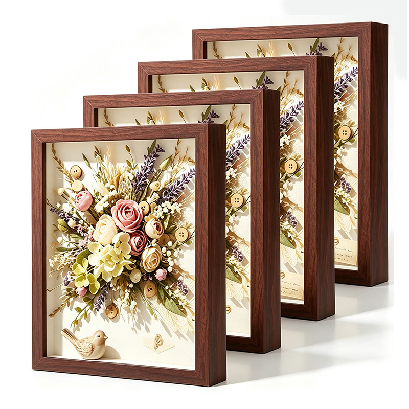 3D Hollow Photo Frame Wholesale Wall-Mounted Wooden Frame for Dried Flowers and Butterfly Specimens, Handmade Preserved Flower Storage Frame 3D Hollow Photo Frame Wholesale Wall-Mounted Wooden Frame for Dried Flowers and Butterfly Specimens, Handmade Preserved Flower Storage Frame