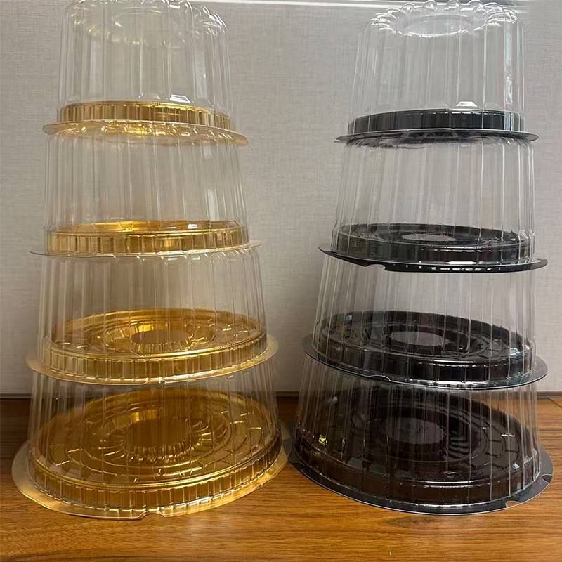 Panadería transfronteriza embalaje de bolso de plástico caja de embalaje de pastel redondo de 5.5 pulgadas - 8.8 pulgadas caja de pastel de cumpleaños caja de punto oeste