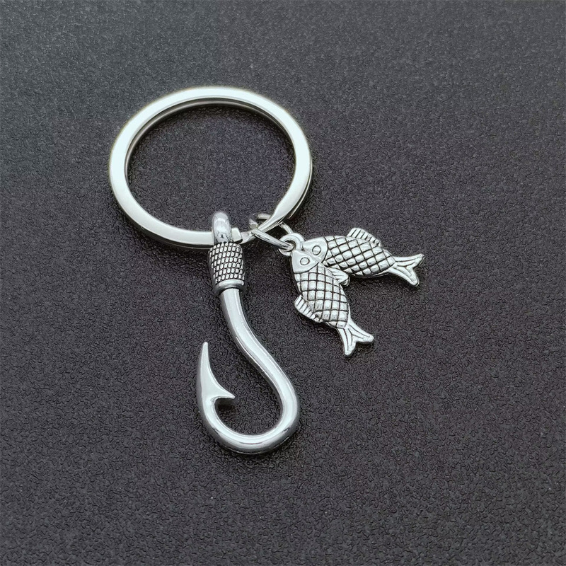 Cross-border ship anchor fish hook keychain angler fisherman backpack pendant pendant personalized key gift wholesale