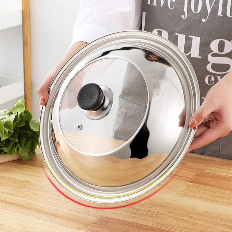 Olla tapa engrosada no magnética de acero inoxidable Denglid vidrio templado visual calidad alimentaria vapor hogar vapor pan