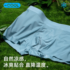 80-hole mesh ice silk men's underwear, summer comfortable breathable one-piece cut men's seamless straight-leg pants batch