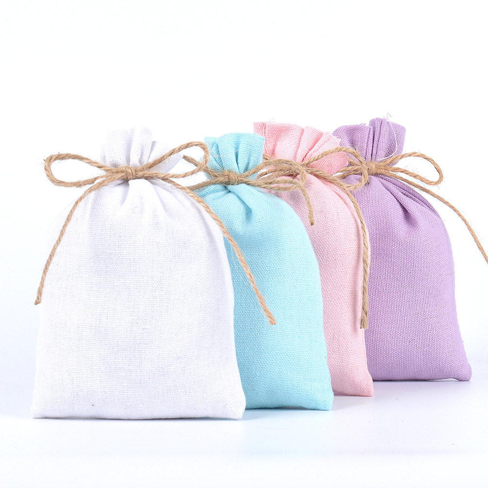 棉麻束口袋 棉麻化妆品糖果收纳袋饰品首饰包装袋可印制logo