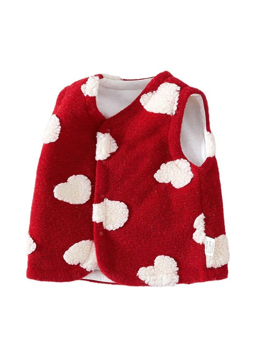 Chaleco de bebé Otoño e Invierno engrosado chaleco infantil bebé cálido chaleco exterior desgaste chaleco tridimensional ropa de año de amor