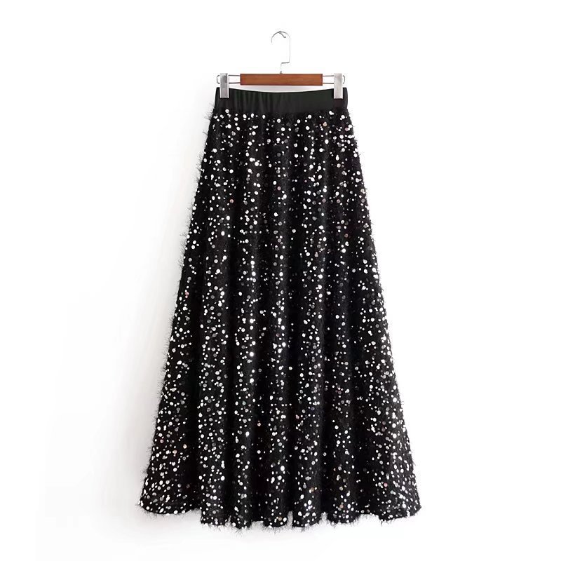 Sequined Inlaid Skirt NSXFL103298