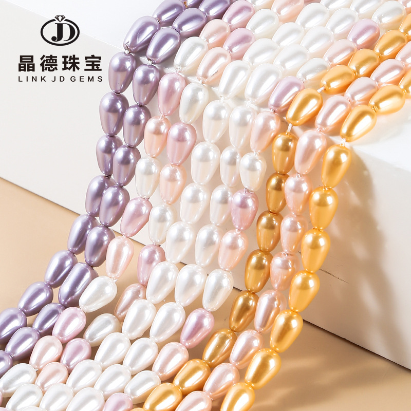 メーカーは真珠の貝殻の直孔の水滴の散珠diyのイヤリングのアクセサリーの半製品の部品の卸売りを直接提供します。|undefined