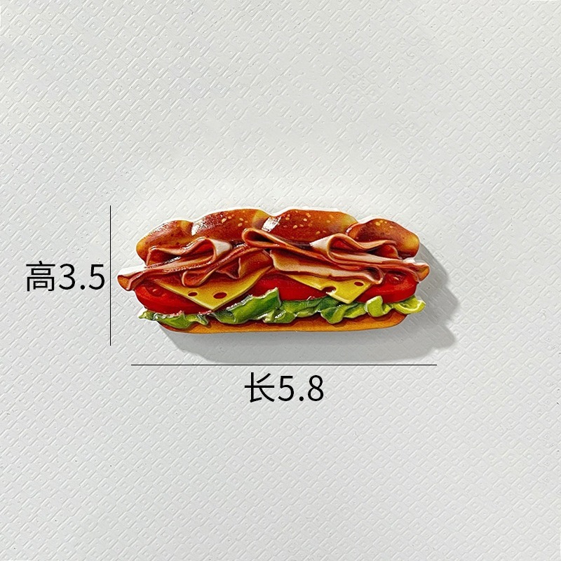 新しい樹脂の食事は冷蔵庫を遊んで、法棒のパンのクリームのゴムのdiyの磁気を貼って漫画のかわいい台所の磁気を貼って貼ります。|undefined