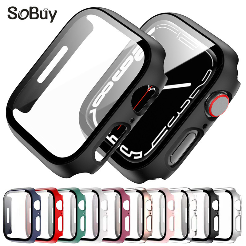 For Apple Watch Case PC Integrated Case Apple Watch 10 Protective Case iWatch98 Tempered Glass Film