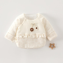 新生婴儿衣服秋冬季宝宝加厚上衣无骨夹棉保暖半背衣新生儿和尚服