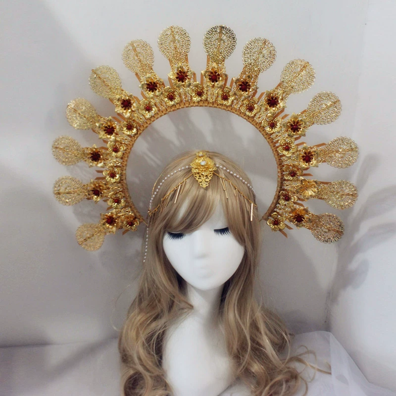 Набор материалов для коронок — ручной сборка Diy Lolita готический ободок, 21 см, электропокрытые аксессуары