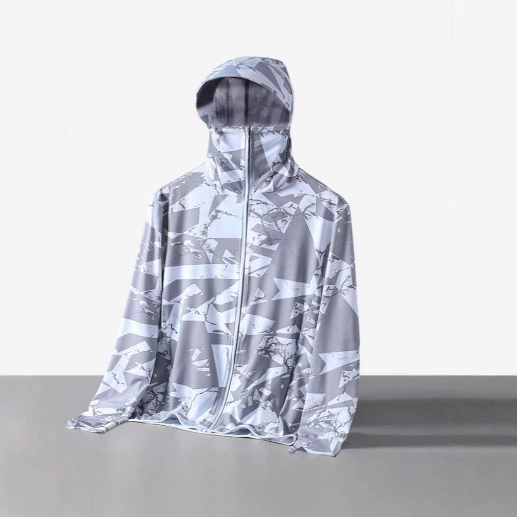 Ice silk sunscreen clothing men's summer thin anti-ultraviolet breathable outdoor riding fishing professional sunscreen jacket
