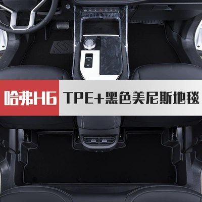 Modelə uyğun ayaqaltı | Guochao Champion Tpe Car Floor Mats - haval-h6-24-25-models-fourth-generation-two-wheel-drive-tpe-foot-pad-black-menis