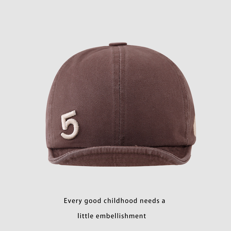 Corea del Sur compra ropa infantil para niños niñas sombrero casual 2024 otoño simple base retro corto gorro de periódico para niños